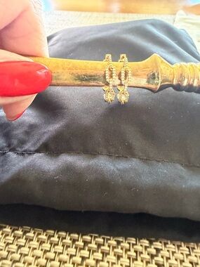 Effy Gold over Silver Earrings with Diamond Chips